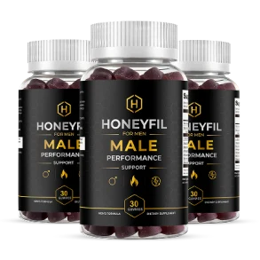 HoneyFil once-daily men's gummy bottle